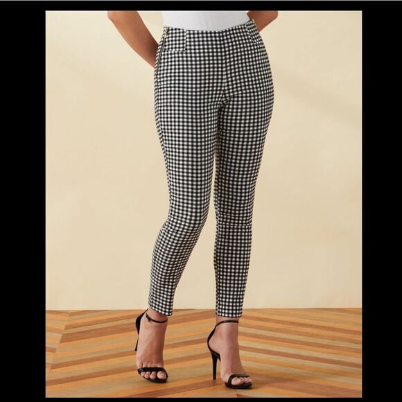 PLUS size! Rafaella Houndstooth Stretch Pull On Ankle Pant - Picture 1 of 6